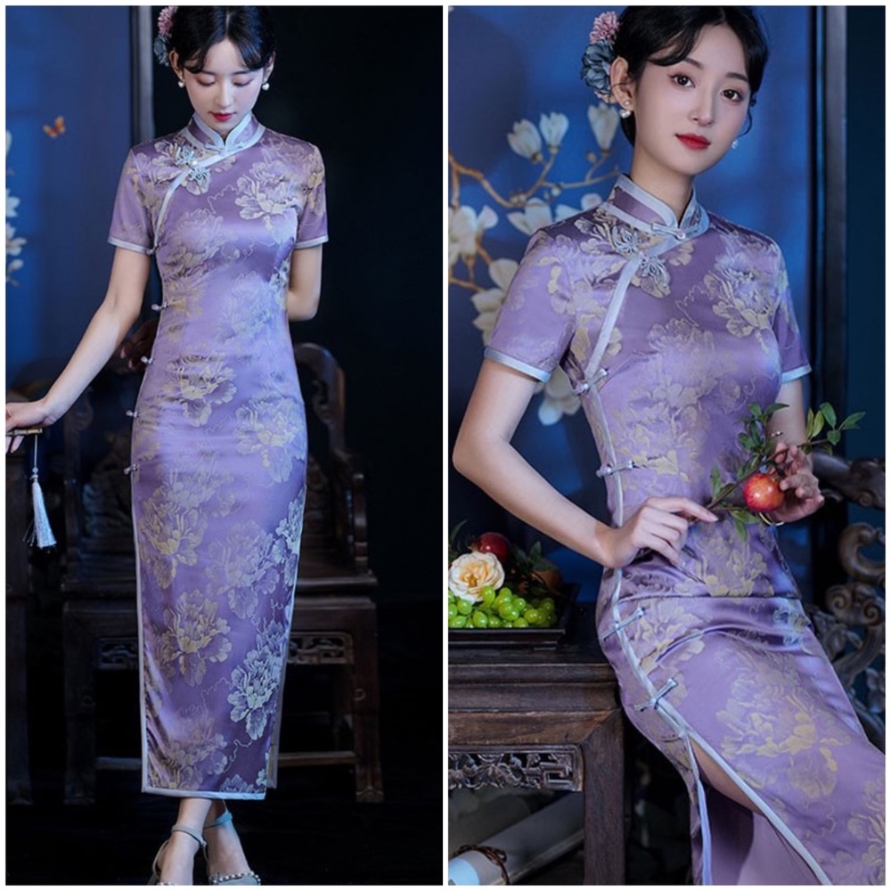 Jacquard Floral Qipao